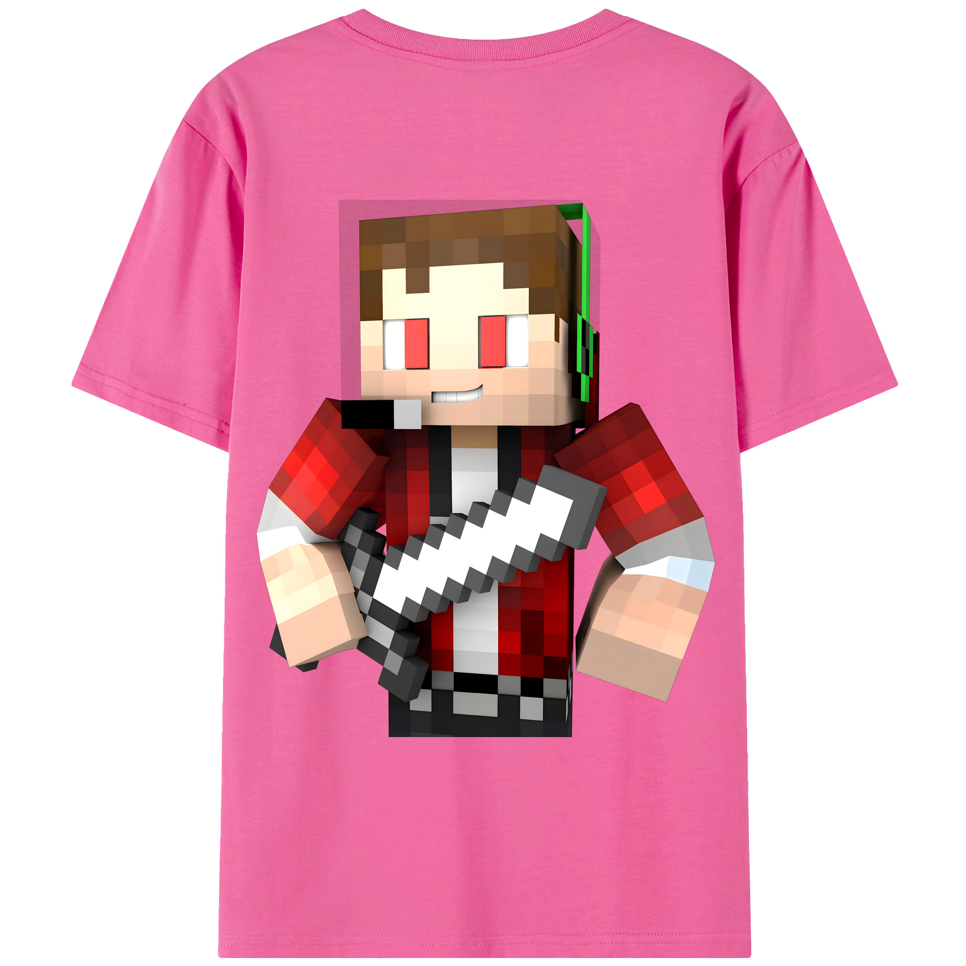 （画像用） マインクラフト ブロックの世界 Minecraft MC Block world レディース半袖Tシャツ(バックプリント)